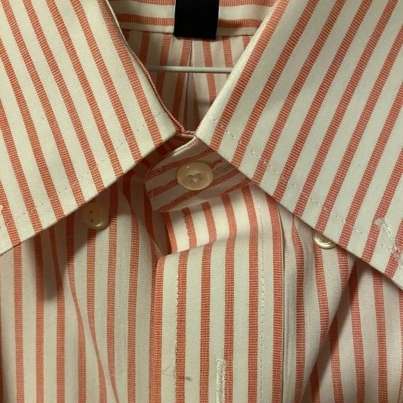 Izod Men's Dress Shirt Red-White lines - Picture 2 of 11
